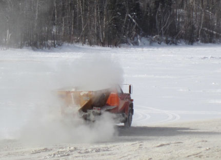 Camp Lake Lime spreading