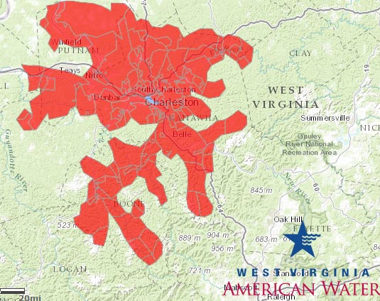 West Virginia Water Ban Map West Virginia Water Ban Map