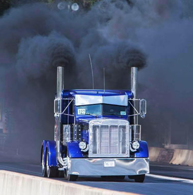 Diesel truck sooty exaust